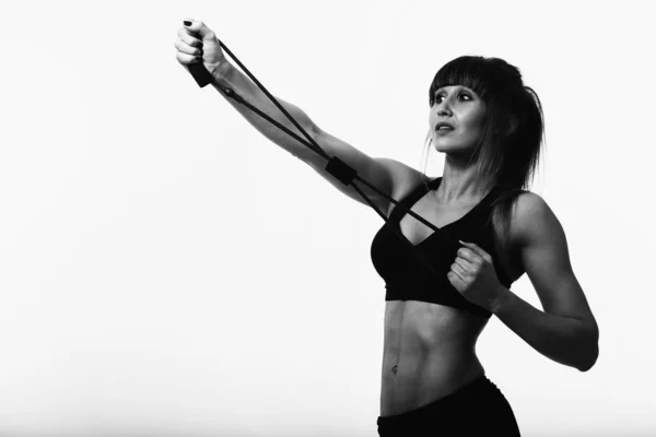 Sexy Fitness-Mädchen in Boxhandschuhen — Stockfoto