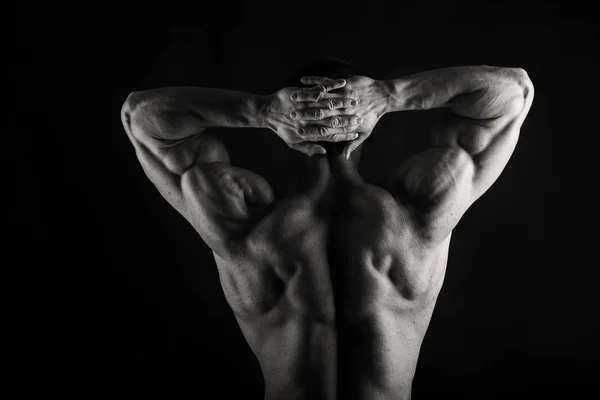 Bodybuilding body black and white — Stock Photo, Image