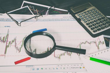 Vinnitsa, Ukrayna-25 Haziran 2017: Forex piyasasında analiz. 