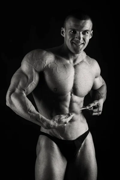 Bodybuilding Body svart och vitt — Stockfoto