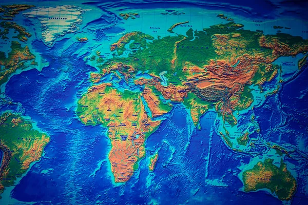 Physical world map background — Stock Photo, Image