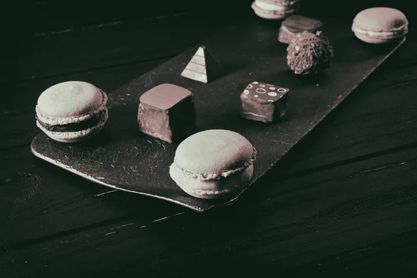 Csokoládéédesség és -makaróni — Stock Fotó