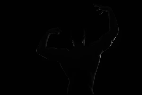 Musculação corpo preto e branco — Fotografia de Stock