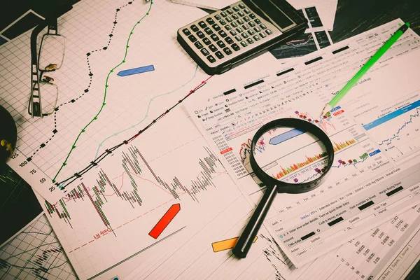 Analisi e grafici finanziari. Contesto del forex e dello stock ma — Foto Stock