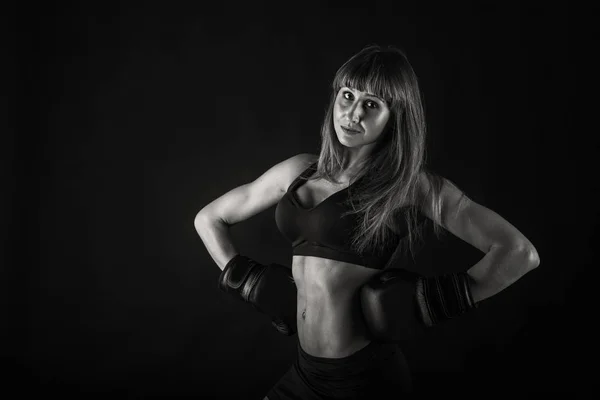 ボクシング グローブの女の子 — ストック写真