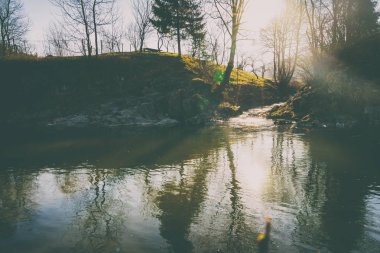 Muhteşem manzara, dağ nehir, yaban hayatı