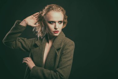 Güzel kadın göz yakın çekim, makyaj