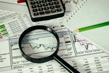 Vinnitsa, Ukrayna-25 Haziran 2017: Forex piyasasında analiz. 