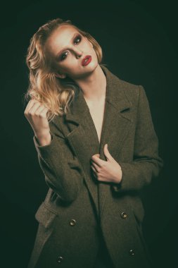 Güzel kadın göz yakın çekim, makyaj