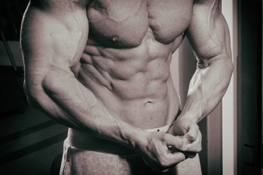 Siyah beyaz bir vücutçunun gövdesi.