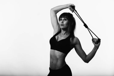 Seksi fitness kız boks eldiven