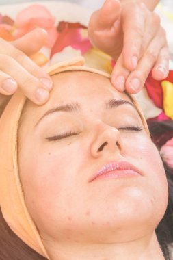 insanlar, güzellik, spa, kozmetik ve cilt bakım kavramı