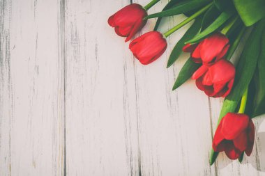 Lale bir tahta üzerinde arka plan