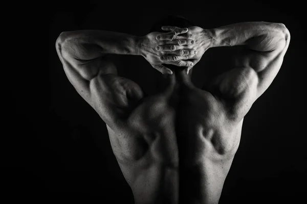 Vücut geliştirme vücut siyah ve beyaz — Stok fotoğraf
