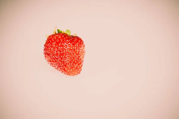 Beautiful, juicy organic strawberry on a white background — Stock Photo, Image