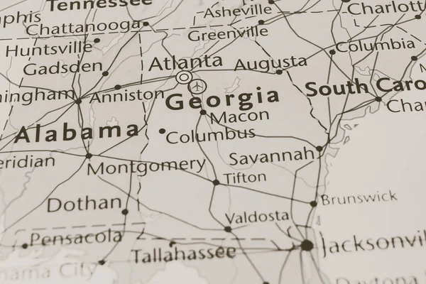 Estado de Georgia en el mapa de Estados Unidos —  Fotos de Stock
