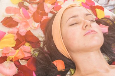 insanlar, güzellik, spa, kozmetik ve cilt bakım kavramı