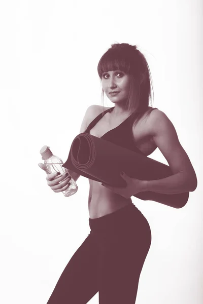 Lány boksz kesztyű egy fekete háttér — Stock Fotó