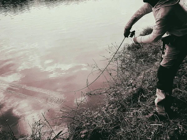 Pesca nel lago — Foto Stock