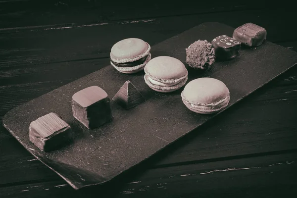 Csokoládéédesség és -makaróni — Stock Fotó