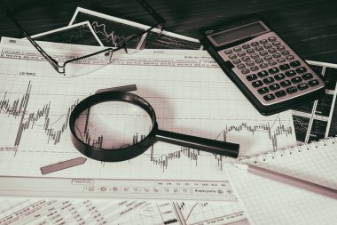 Vinnitsa, Ukrayna-25 Haziran 2017: Forex piyasasında analiz. 