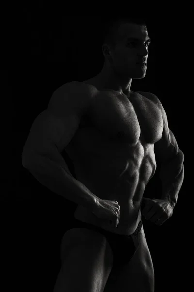 Bodybuilding corpo bianco e nero — Foto Stock