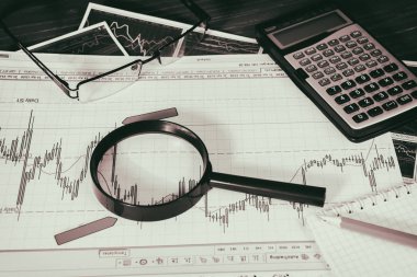 Vinnitsa, Ukrayna-25 Haziran 2017: Forex piyasasında analiz. 