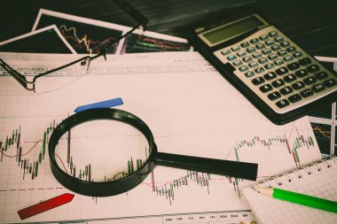 Vinnitsa, Ukrayna-25 Haziran 2017: Forex piyasasında analiz. 