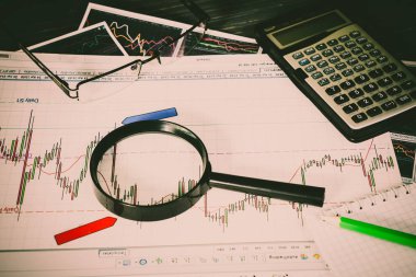 Vinnitsa, Ukrayna-25 Haziran 2017: Forex piyasasında analiz. 