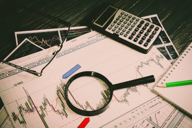 Vinnitsa, Ukrayna-25 Haziran 2017: Forex piyasasında analiz. 