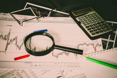 Vinnitsa, Ukrayna-25 Haziran 2017: Forex piyasasında analiz. 