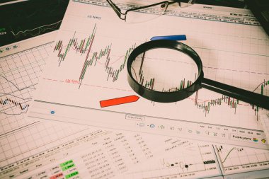 Vinnitsa, Ukrayna-25 Haziran 2017: Forex piyasasında analiz. 