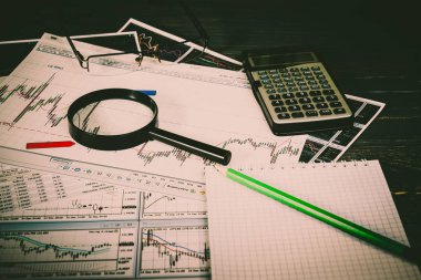 Vinnitsa, Ukrayna-25 Haziran 2017: Forex piyasasında analiz. 