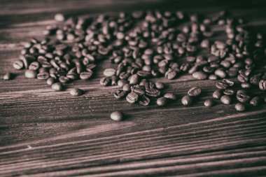 Tablo arka plan üzerinde kahve çekirdekleri