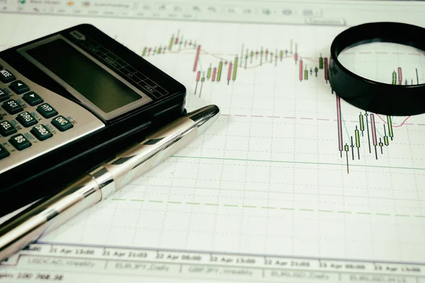 財務チャート、市場分析 — ストック写真