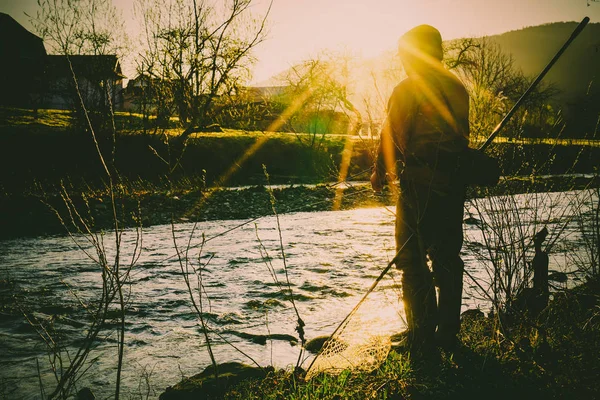 Fishing on the river — Stock Photo, Image