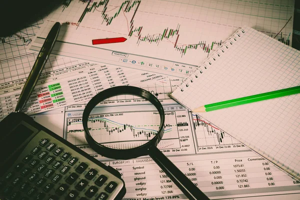 Tema di fondo mercati finanziari, analisi forex — Foto Stock