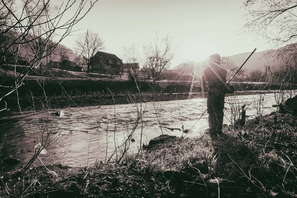 Pesca sul fiume — Foto Stock