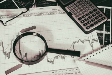 Vinnitsa, Ukrayna-25 Haziran 2017: Forex piyasasında analiz. 