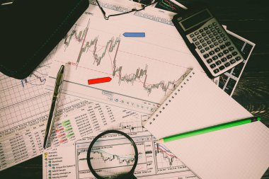 Vinnitsa, Ukrayna-25 Haziran 2017: Forex piyasasında analiz. 