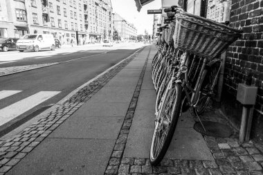 Kopenhag, Danimarka - 15 Temmuz 2019. Kopenhag sokakları, Danimarka