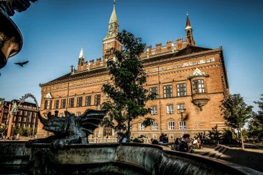 Kopenhag, Danimarka - 23 Temmuz 2019 Kopenhag Şehri, Danimarka, İskandinavya. Güzel bir yaz günü