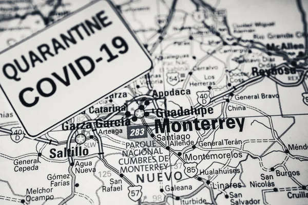 Monterrey Coronavirus Covid Fondo Cuarentena —  Fotos de Stock