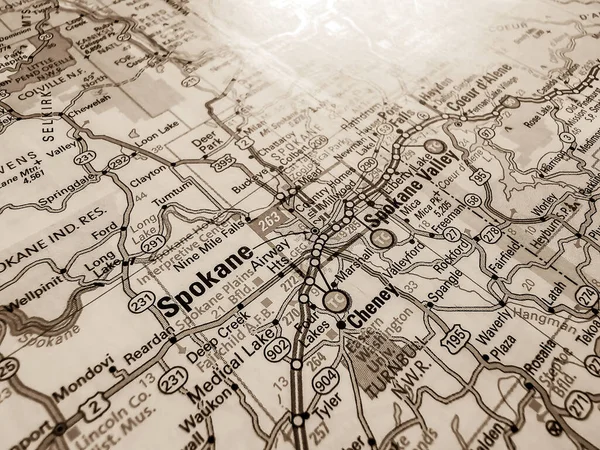 Spokane Estados Unidos Mapa — Foto de Stock