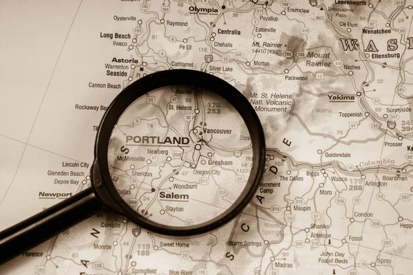 Portland Auf Der Karte — Stockfoto