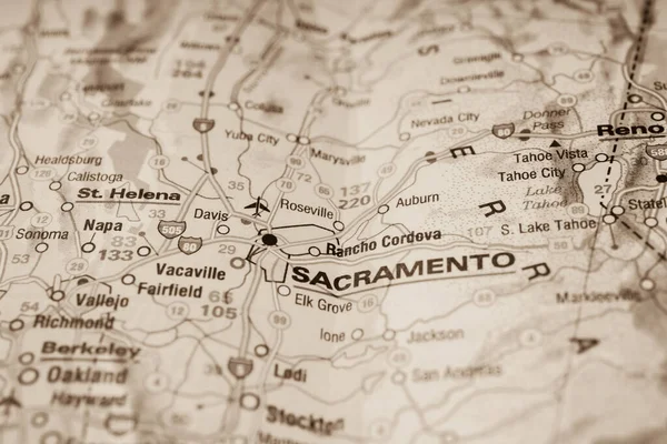 Sacramento Mapa —  Fotos de Stock