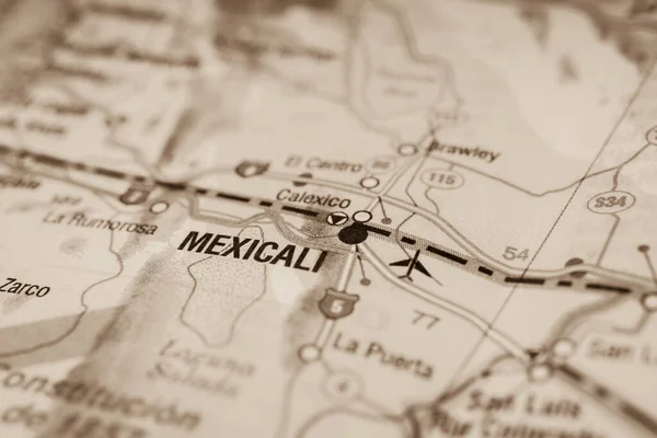 Mexicali Mapa Fondo — Foto de Stock