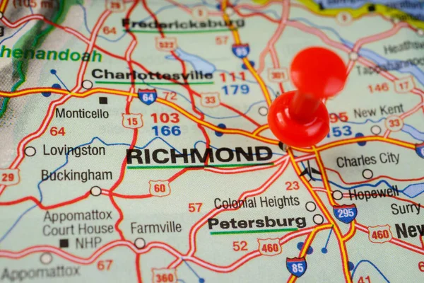 Richmond Mapa Fondo Viaje — Foto de Stock