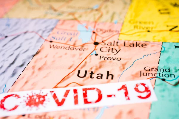 ユタ州Covid 19検疫の背景 — ストック写真