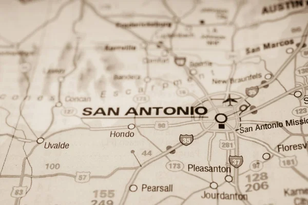 San Antonio Usa Mapa Antecedentes —  Fotos de Stock